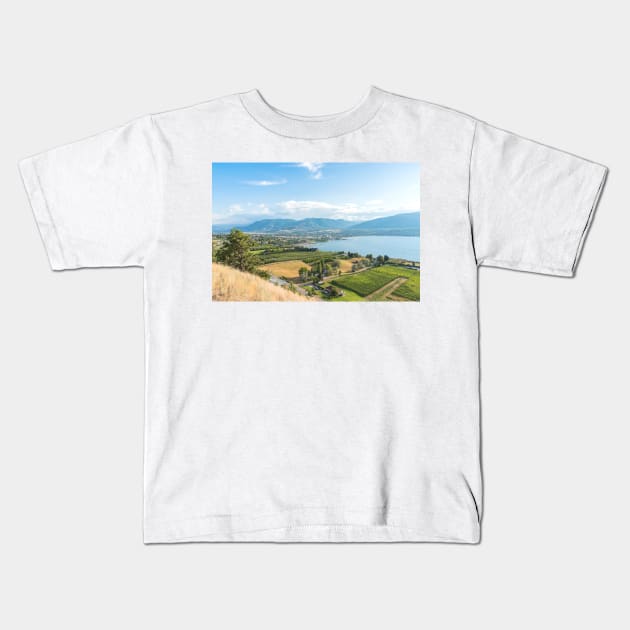 Scenic View of Penticton in Summer Kids T-Shirt by Amy-K-Mitchell